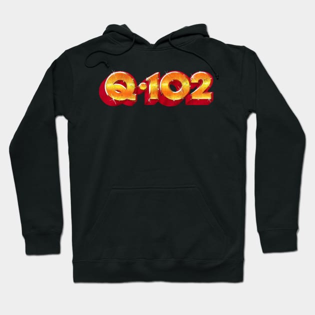 Q102 Des Moines -- 70s Radio Station Hoodie by unknown_pleasures